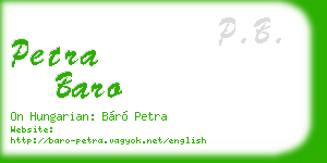 petra baro business card
